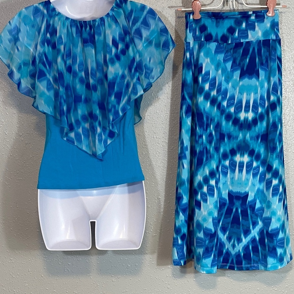 Amy Byer Blue and White Kids Midi Set - Picture 7 of 8